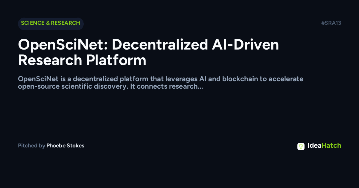 OpenSciNet: Decentralized AI-Driven Research Platform